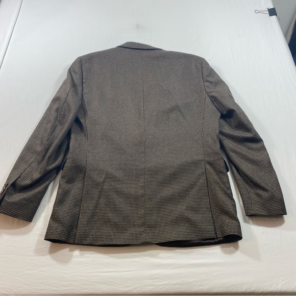 Tommy Hilfiger Blazer Jacket Men’s 40R Herringbone Plaid Brown black Sports Coat - Picture 14 of 15